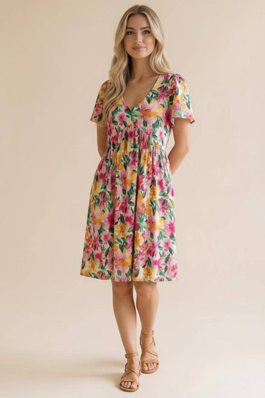 Sunset Blossom Babydoll Dress