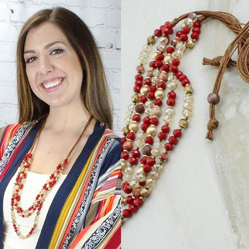 Ruby Canyon Layered Beaded Necklace