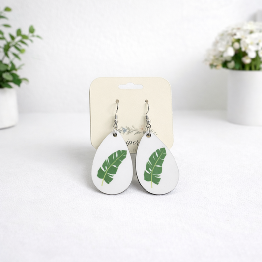 Printed Acrylic Teardrop Earrings