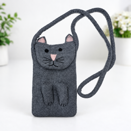 Handmade Felt Cat Purse from Ireland