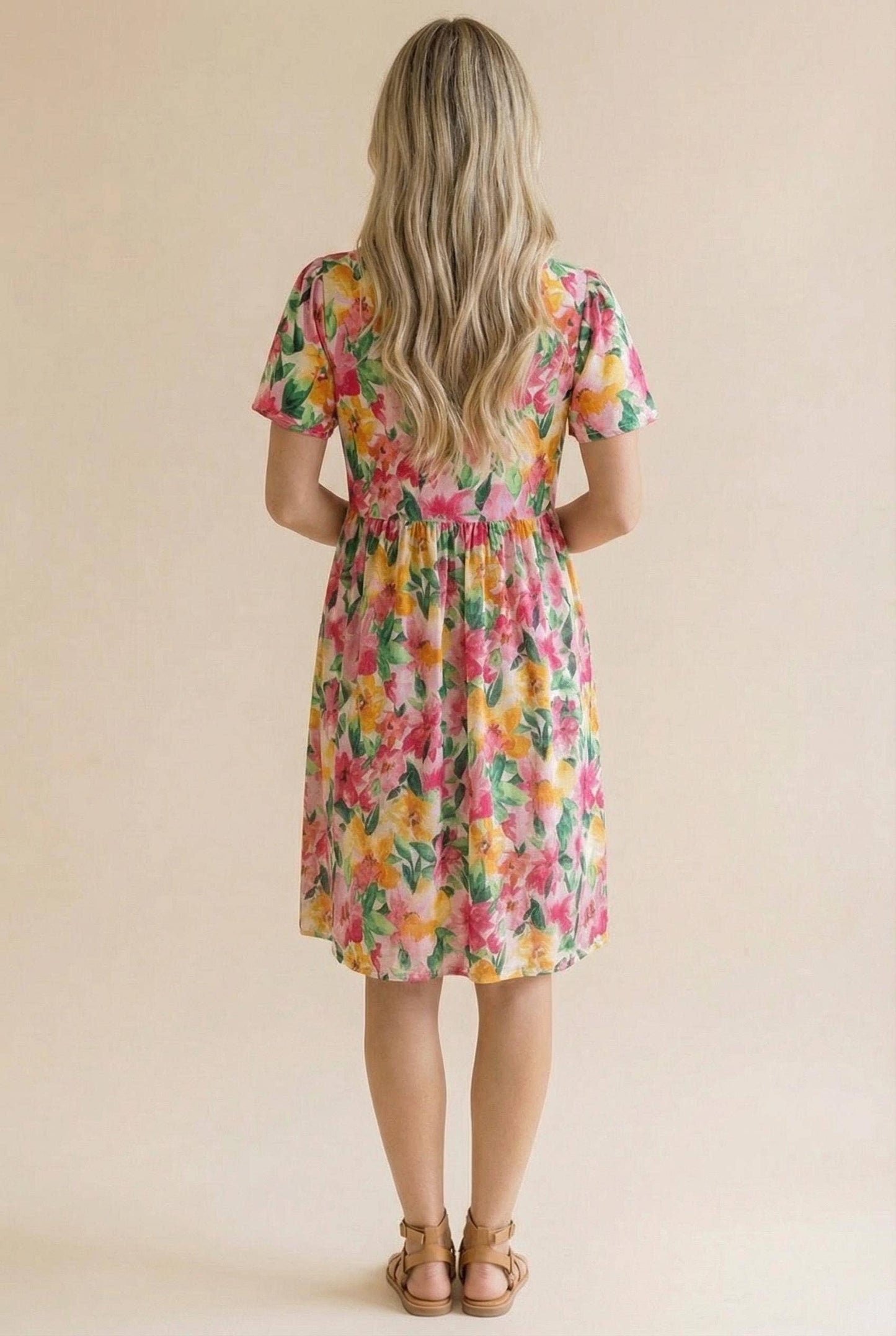 Sunset Blossom Babydoll Dress