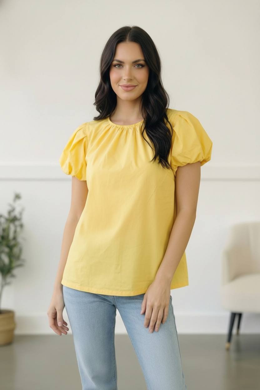 Golden Hour Puff Sleeve Top