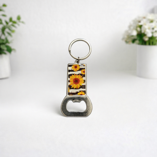 Sunflower Bottle Opener Keychain
