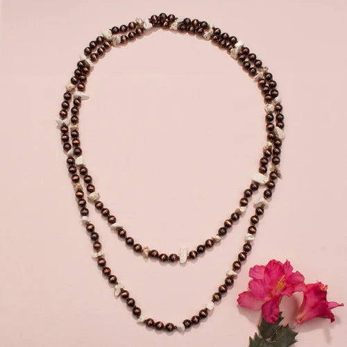 Copper Ivory Charm Layered Necklace