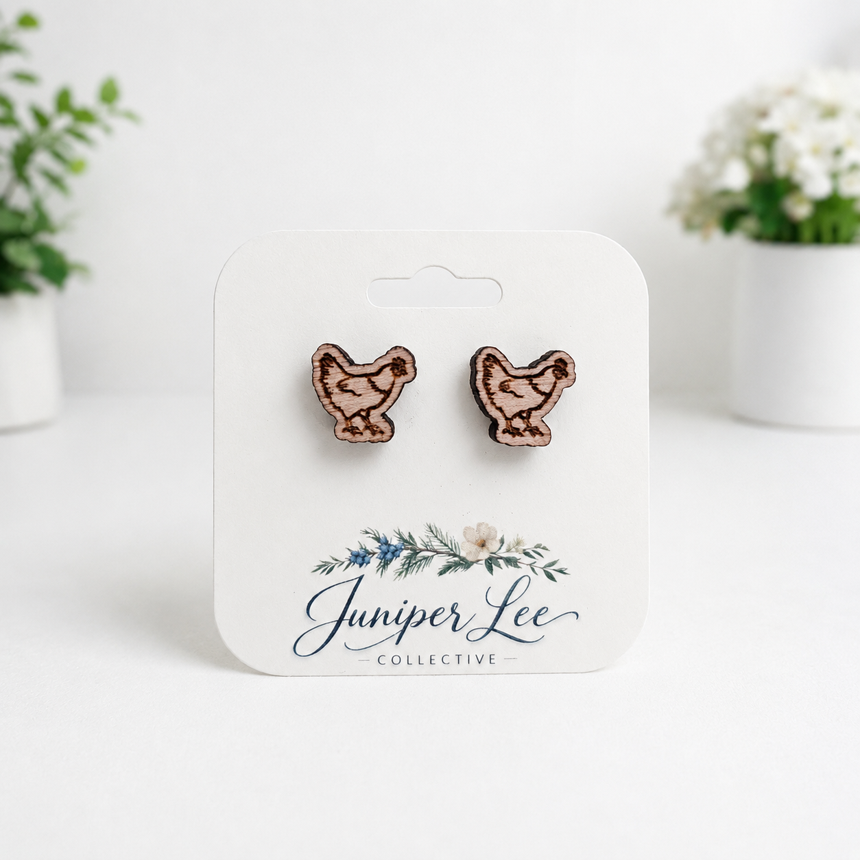 Wooden Stud Earrings