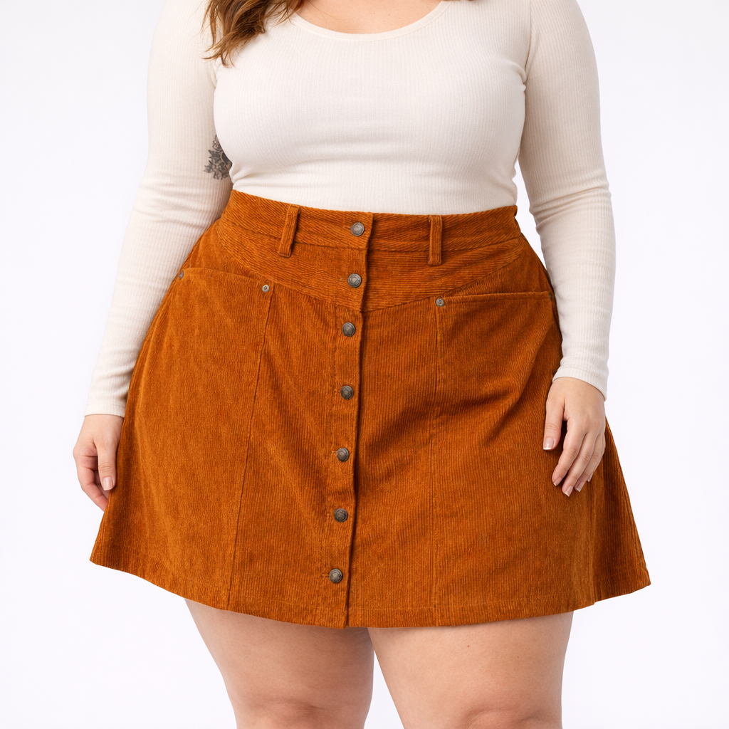 Canyon Ridge Ribbed Button Skirt