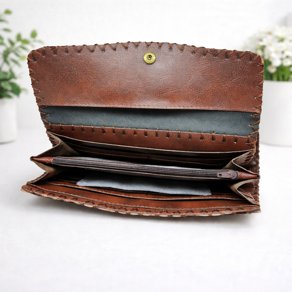 Floral Whipstitch Wallet