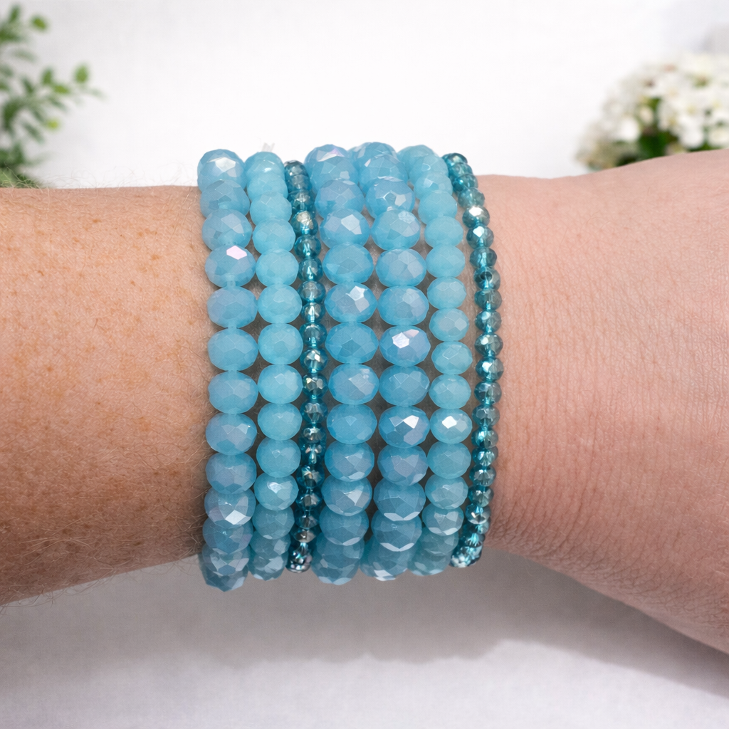 Classic Layered Beaded Stretch Bracelet Set