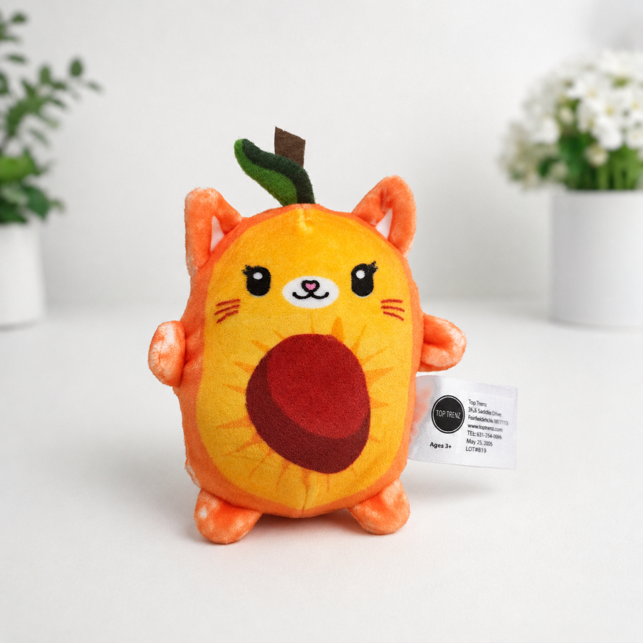 π§‘ Bubble Stuffed Squishy Friends Toy β Apri-Cat Fruit Mashup Edition ππ±