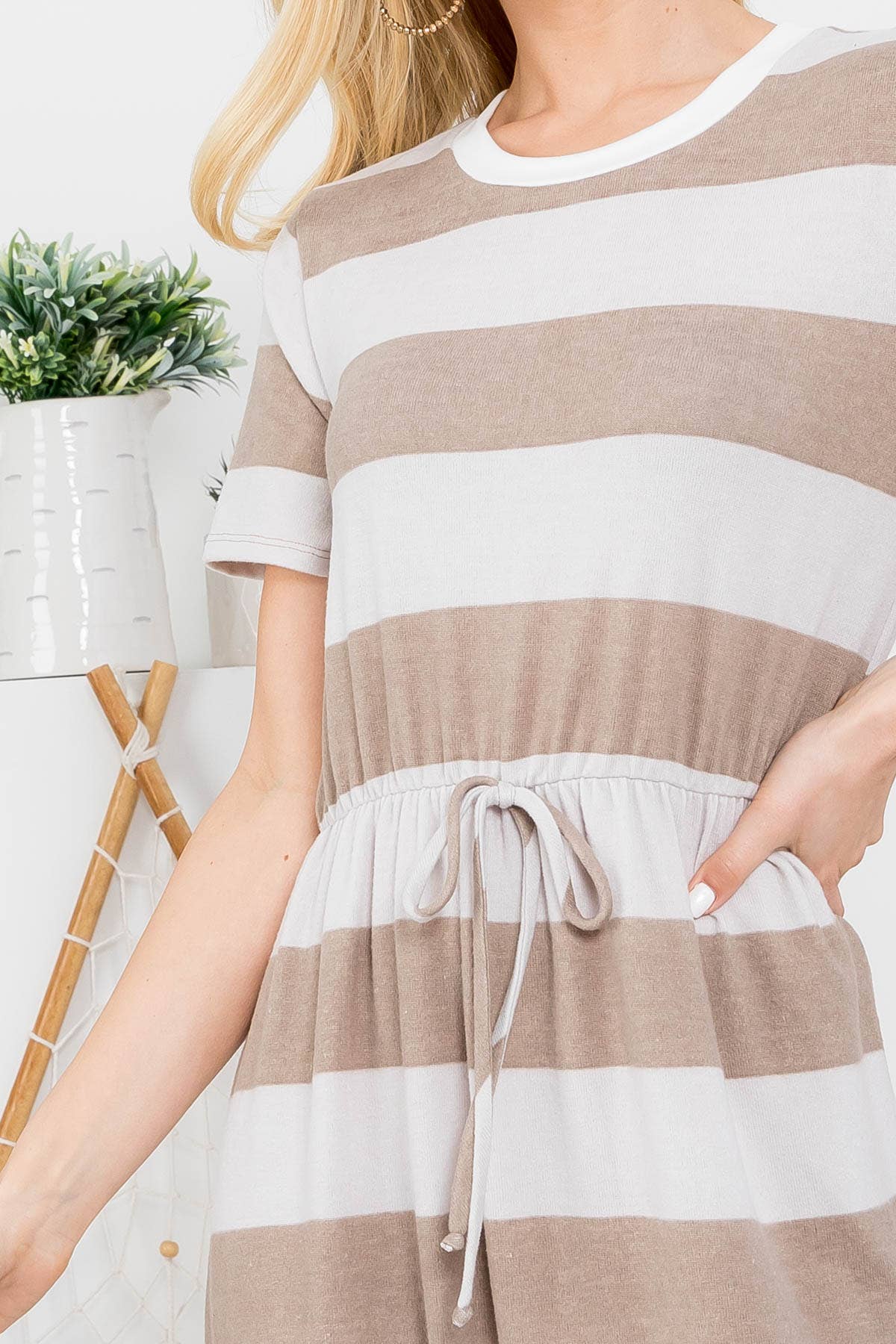 Soft Horizon Stripe Midi Dress