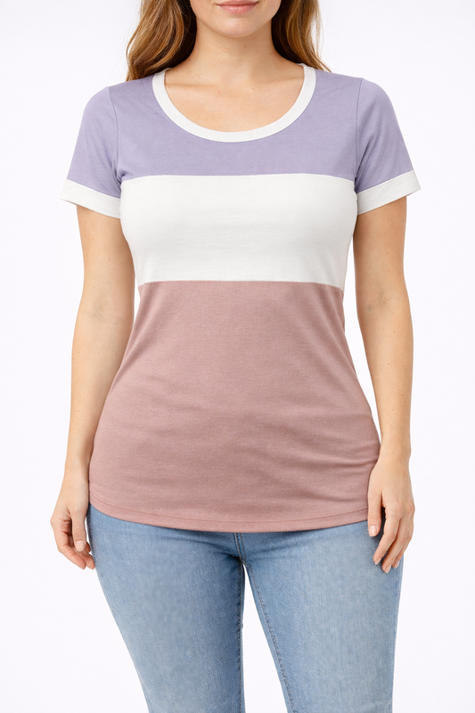 Soft Horizon Colorblock Tee