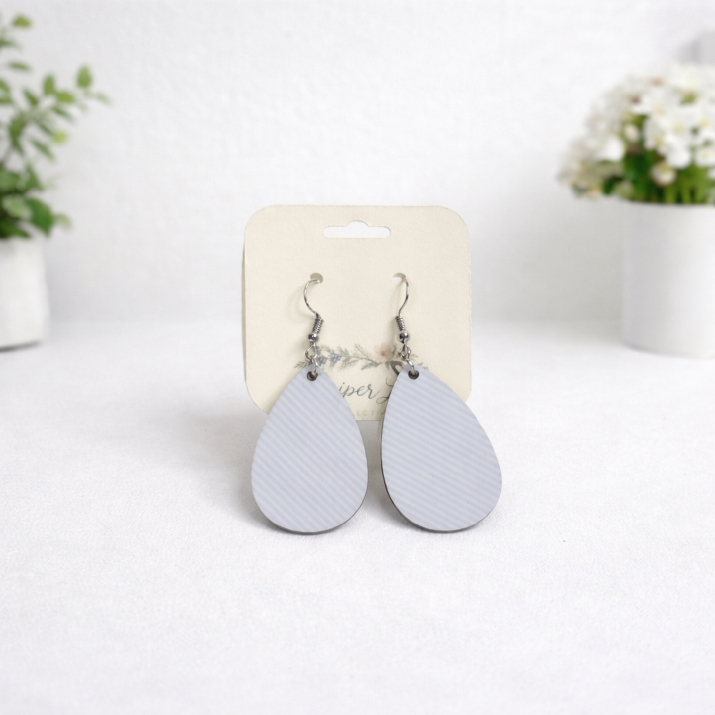 Printed Acrylic Teardrop Earrings