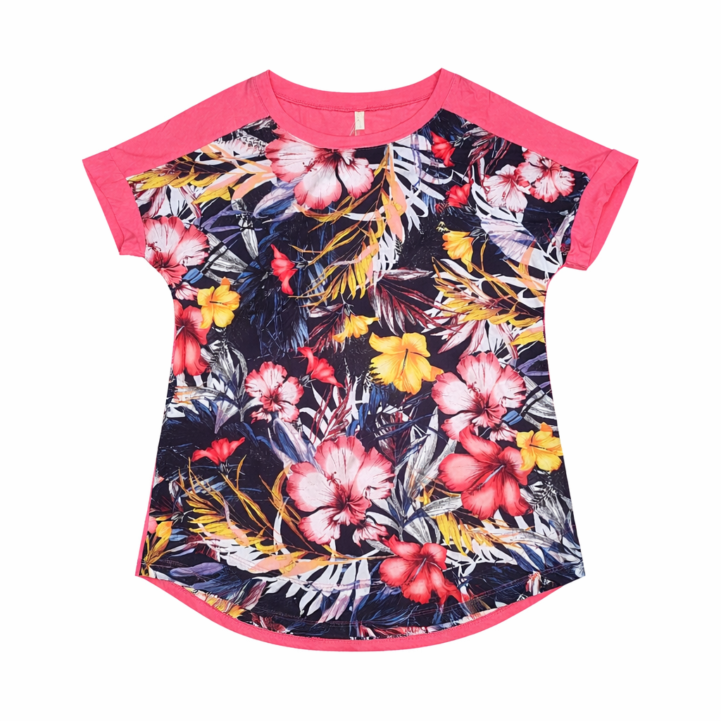 Sunset Bloom Raglan Top