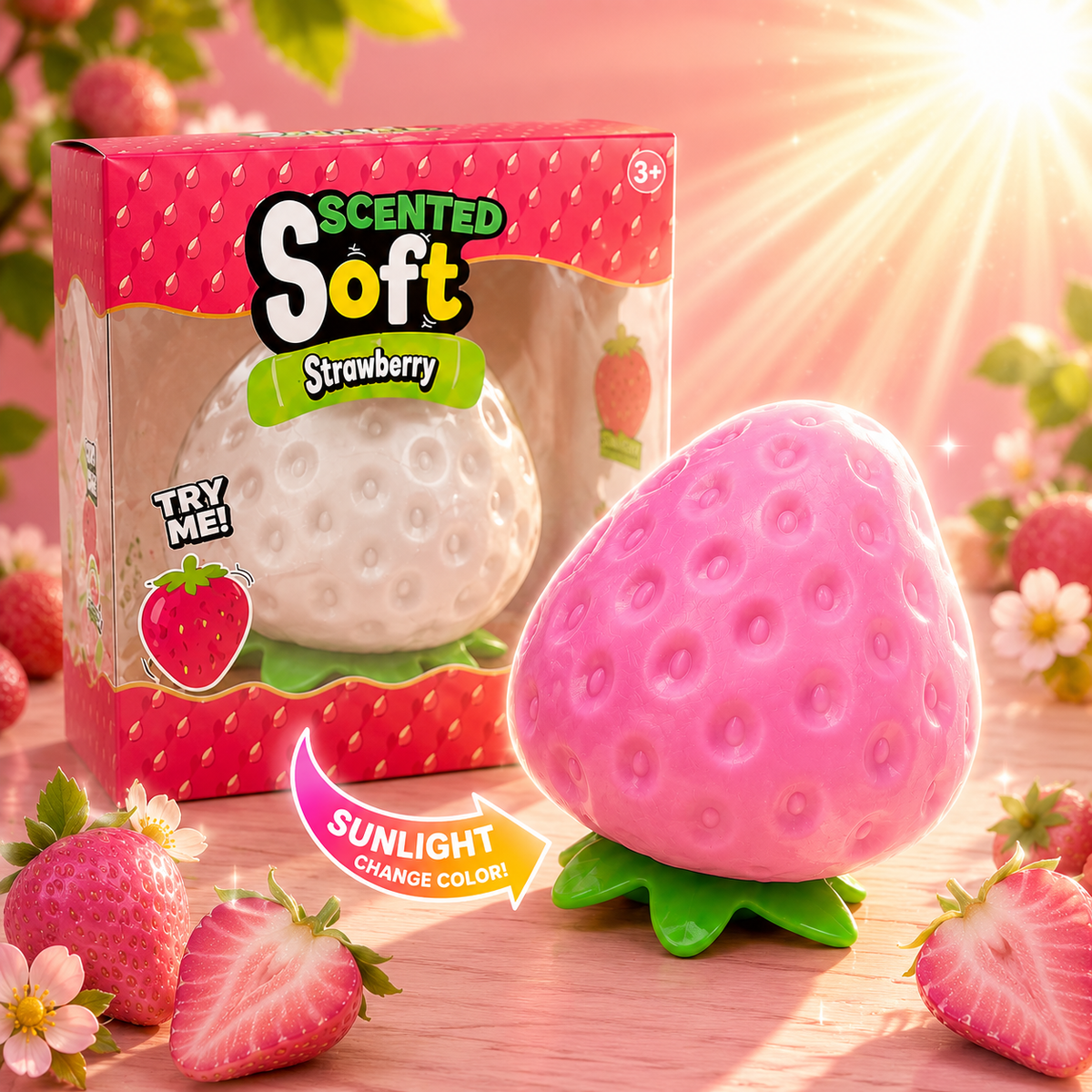 Jumbo Color-Changing Strawberry Squishy