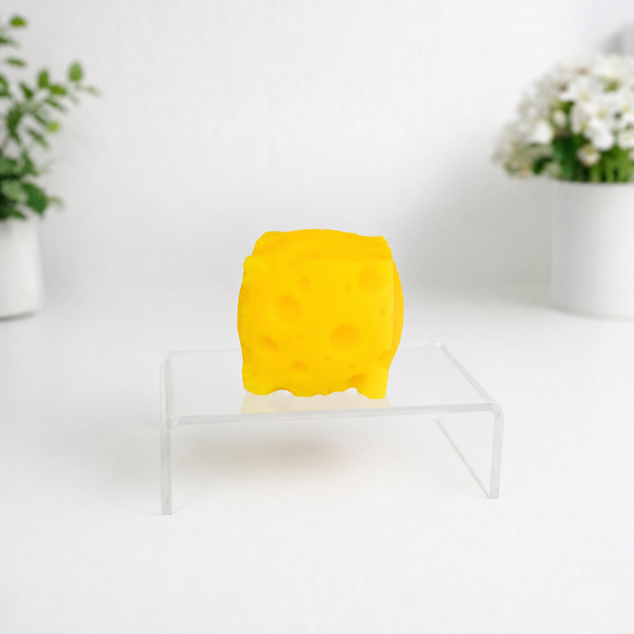 Small Cheese Cube Squishy Toy