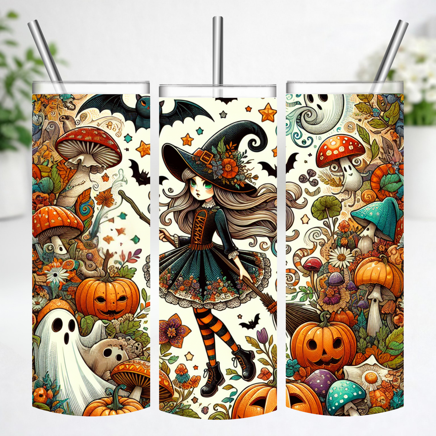 Enchanted Autumn Witch Tumbler