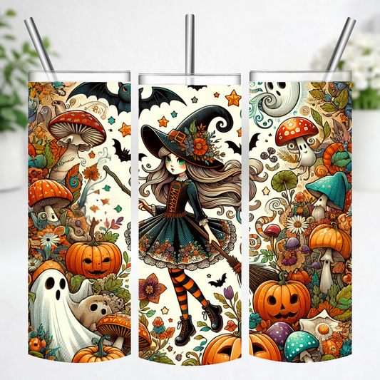 Enchanted Autumn Witch Tumbler