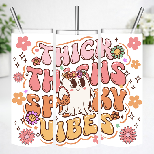 Thick Thighs Spooky Vibes Tumbler