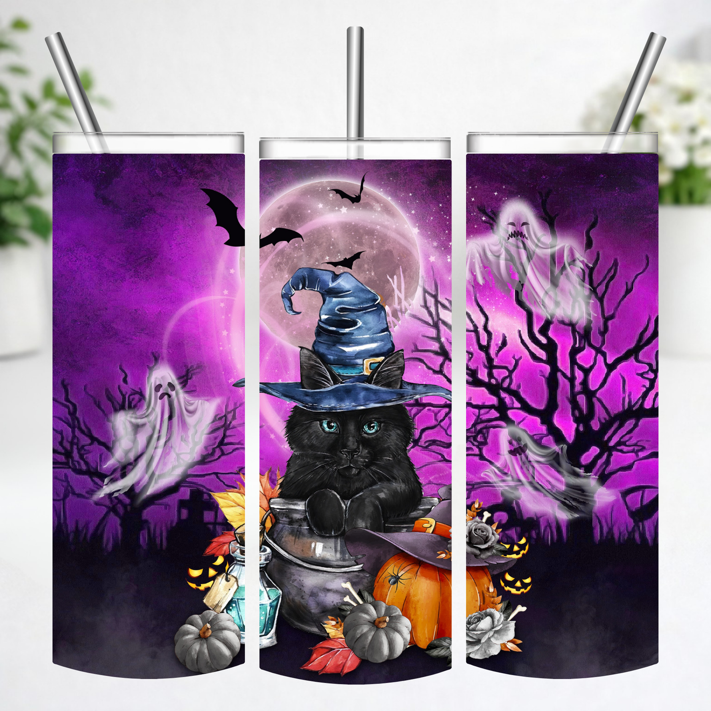 Midnight Witch Cat Tumbler