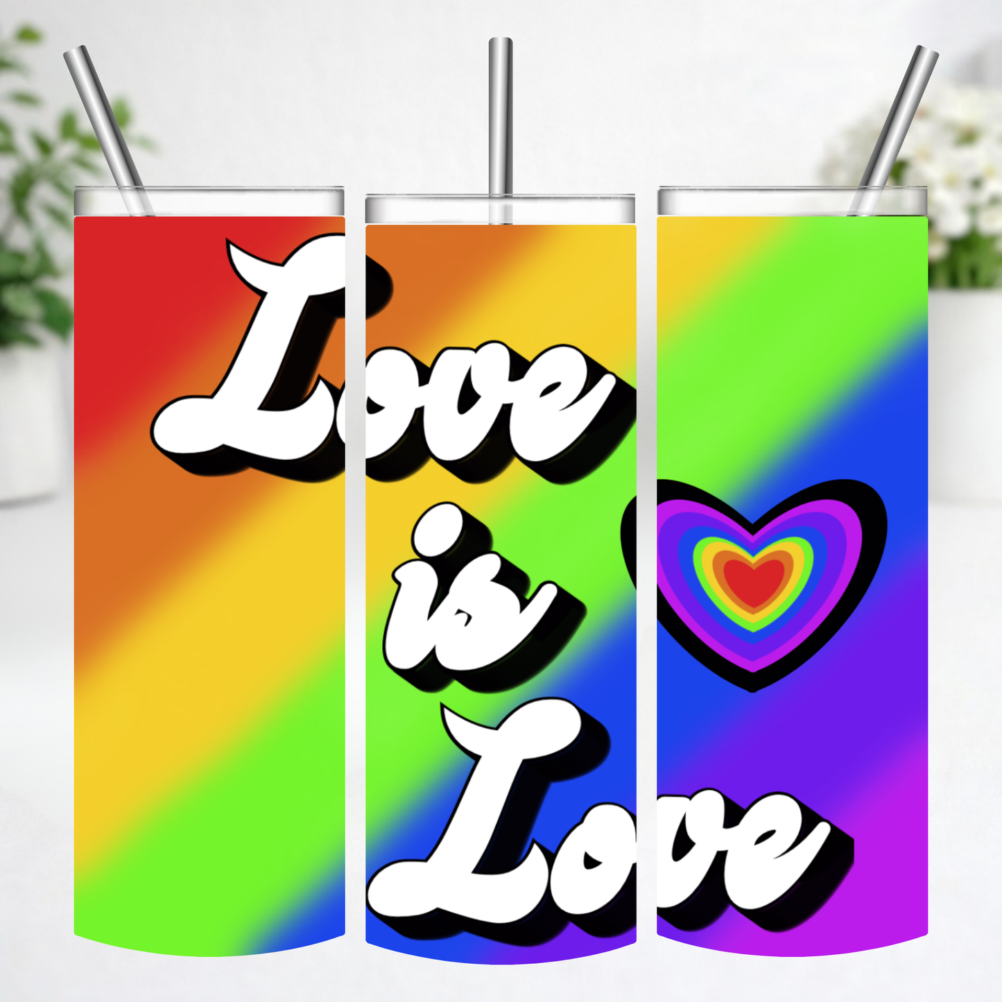 Love Is Love Rainbow Tumbler