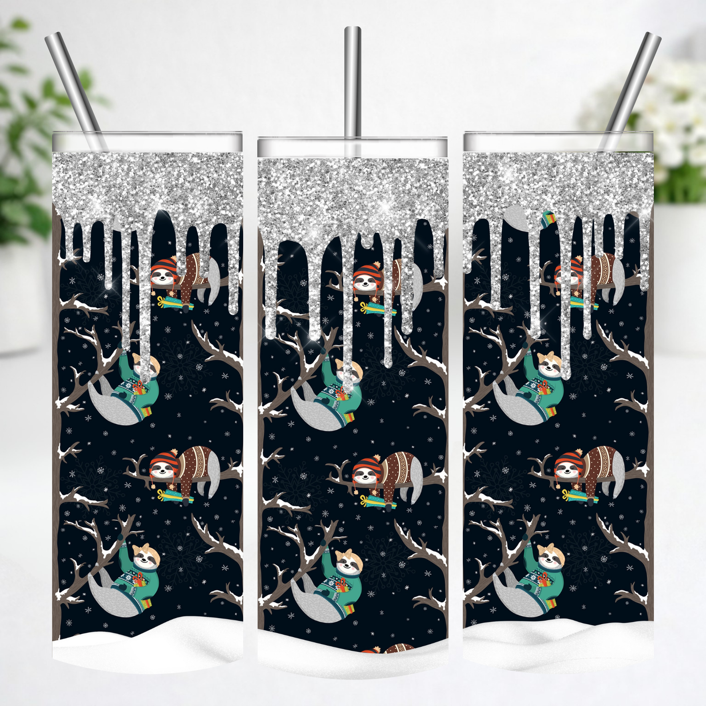 Cozy Winter Sloth Tumbler