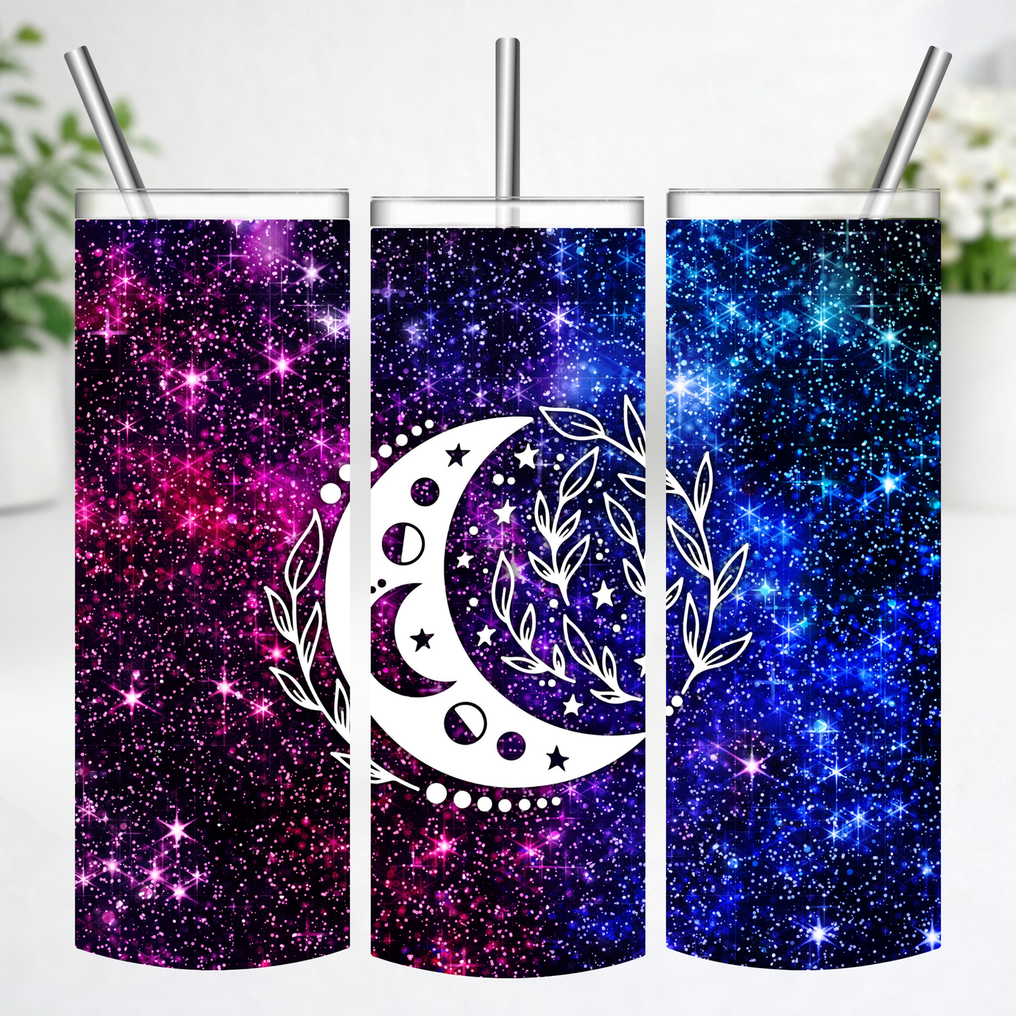 Celestial Moon Galaxy Tumbler