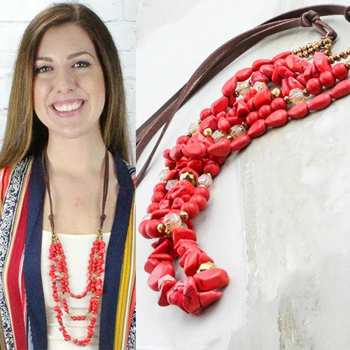 Coral Cove Layered Stone Necklace