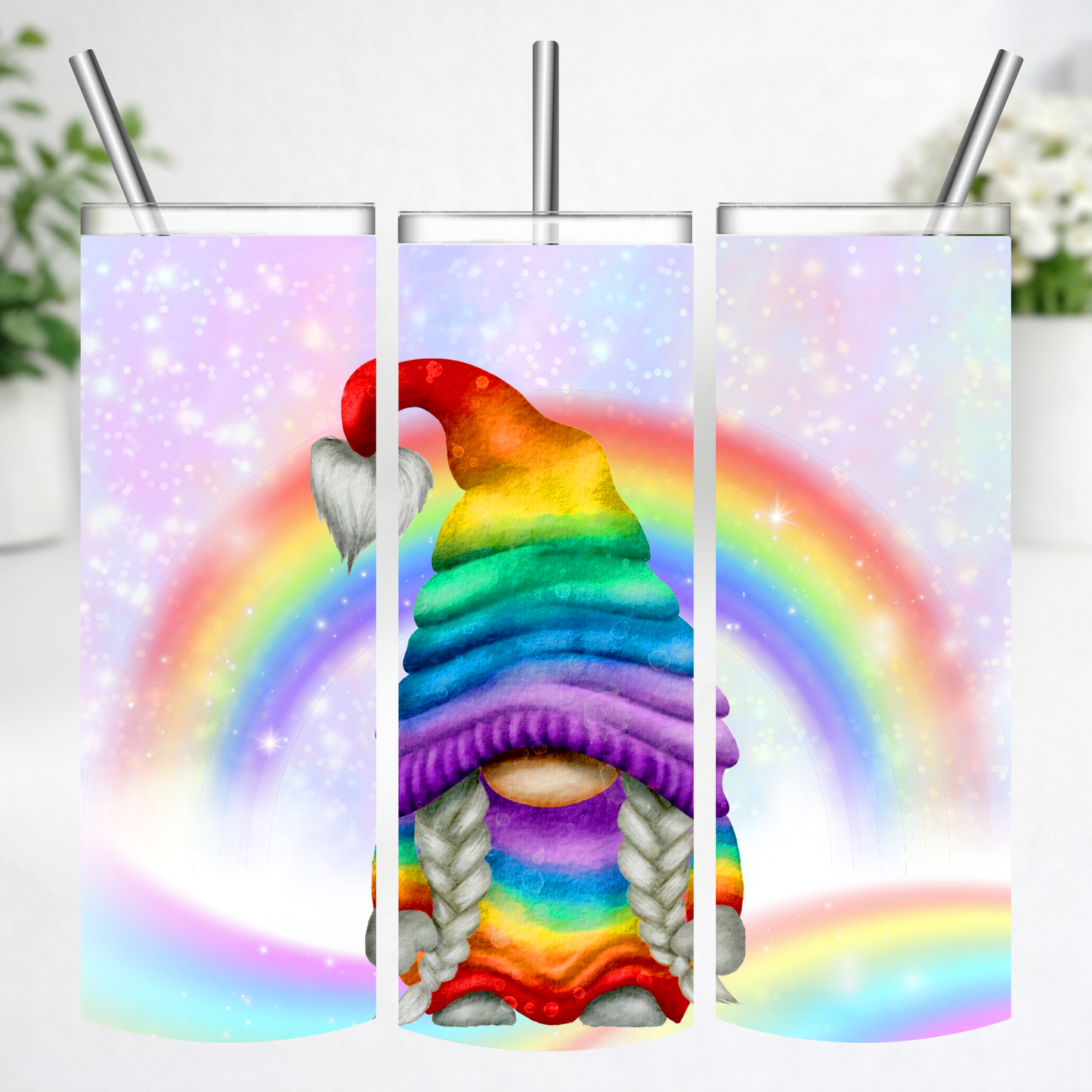 Rainbow Gnome Magic Tumbler