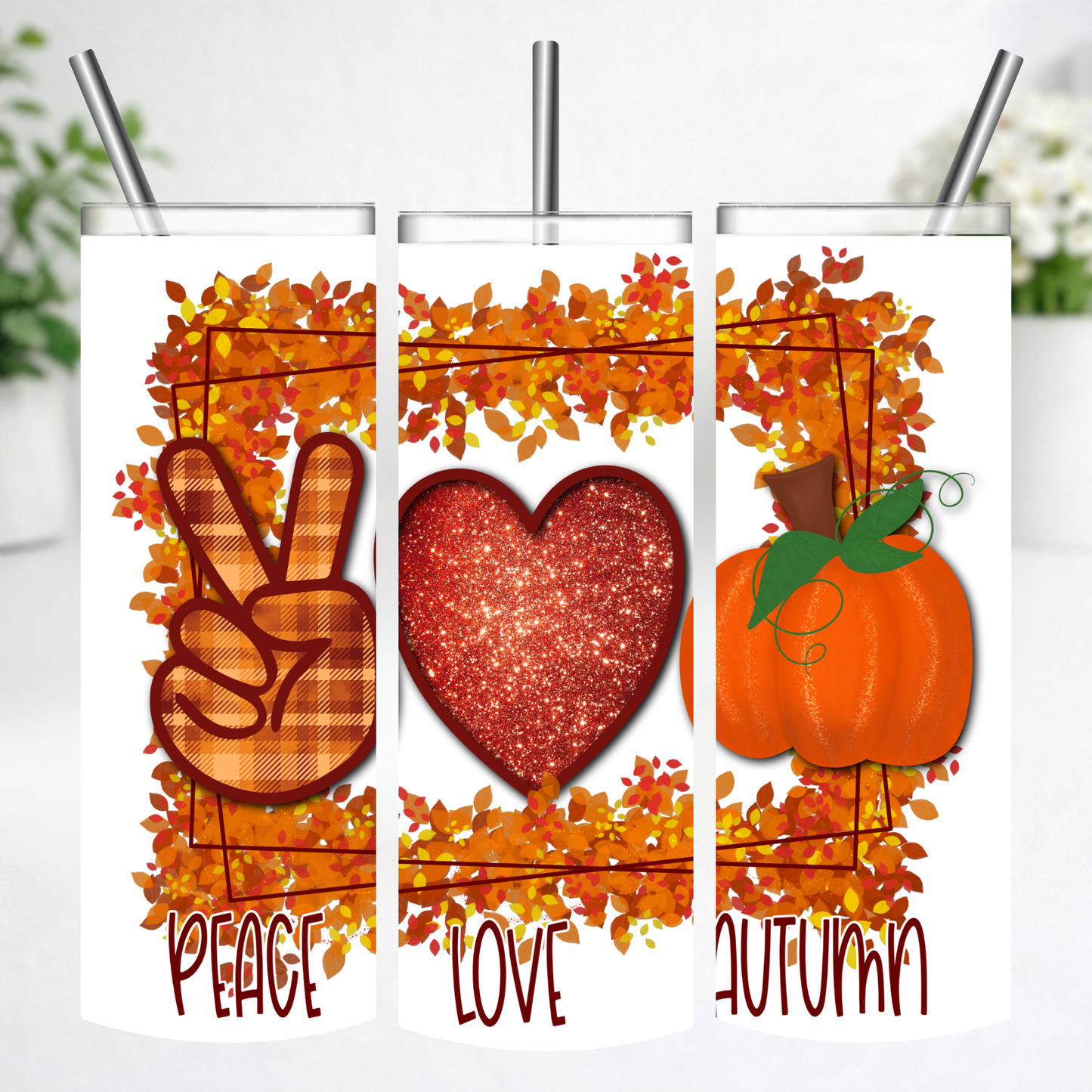 Peace Love Autumn Tumbler
