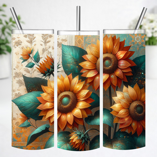 Golden Sunflower Garden Tumbler