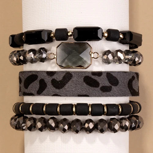 Animal Print Stack Bracelets