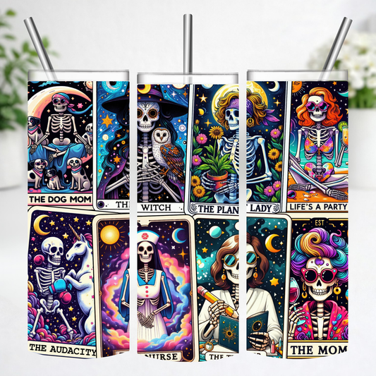 Cosmic Tarot Skeleton Tumbler