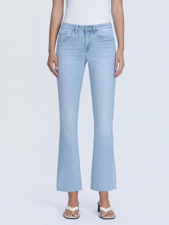 Miranda Mid-Rise Light Wash Ankle Bootcut Jeans