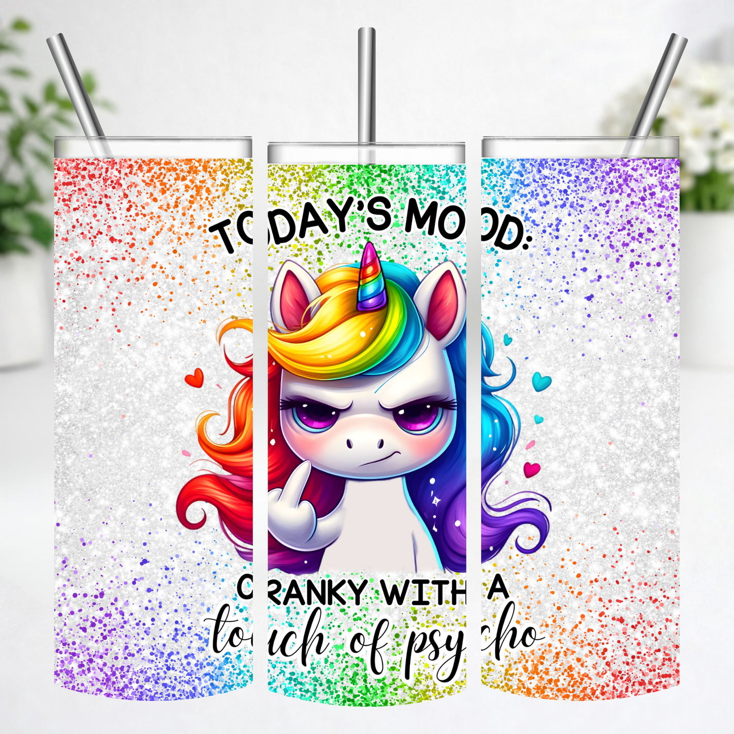 Cranky Unicorn Mood Tumbler
