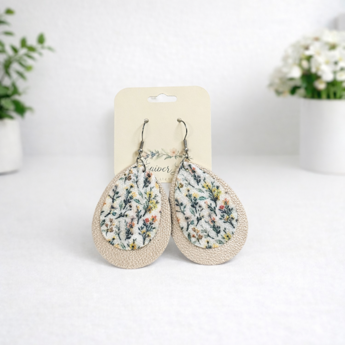 Printed Teardrop Earrings