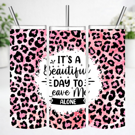 Leave Me Alone Leopard Tumbler