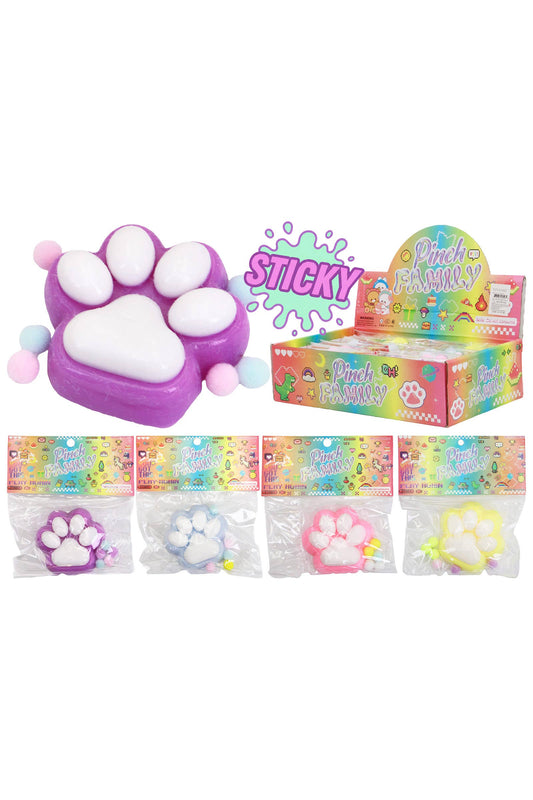 Paw Lightly Flocked Pom Pom Mochi Squishy Toy