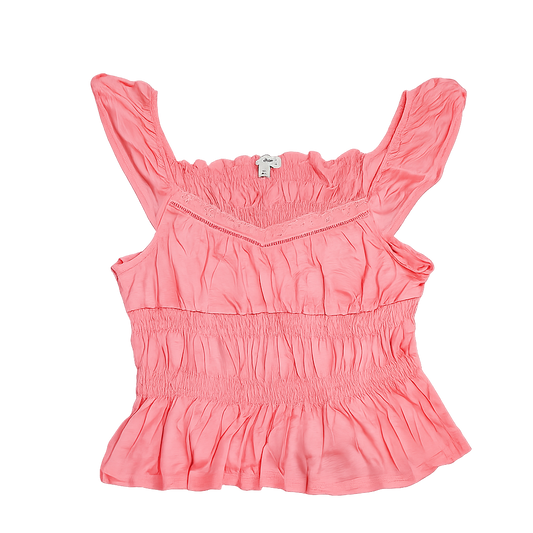 Coral Crush Smocked Peplum Top