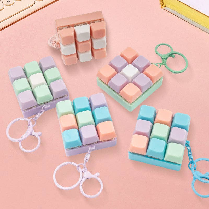 Pastel Pop Clicker Fidget Keychain