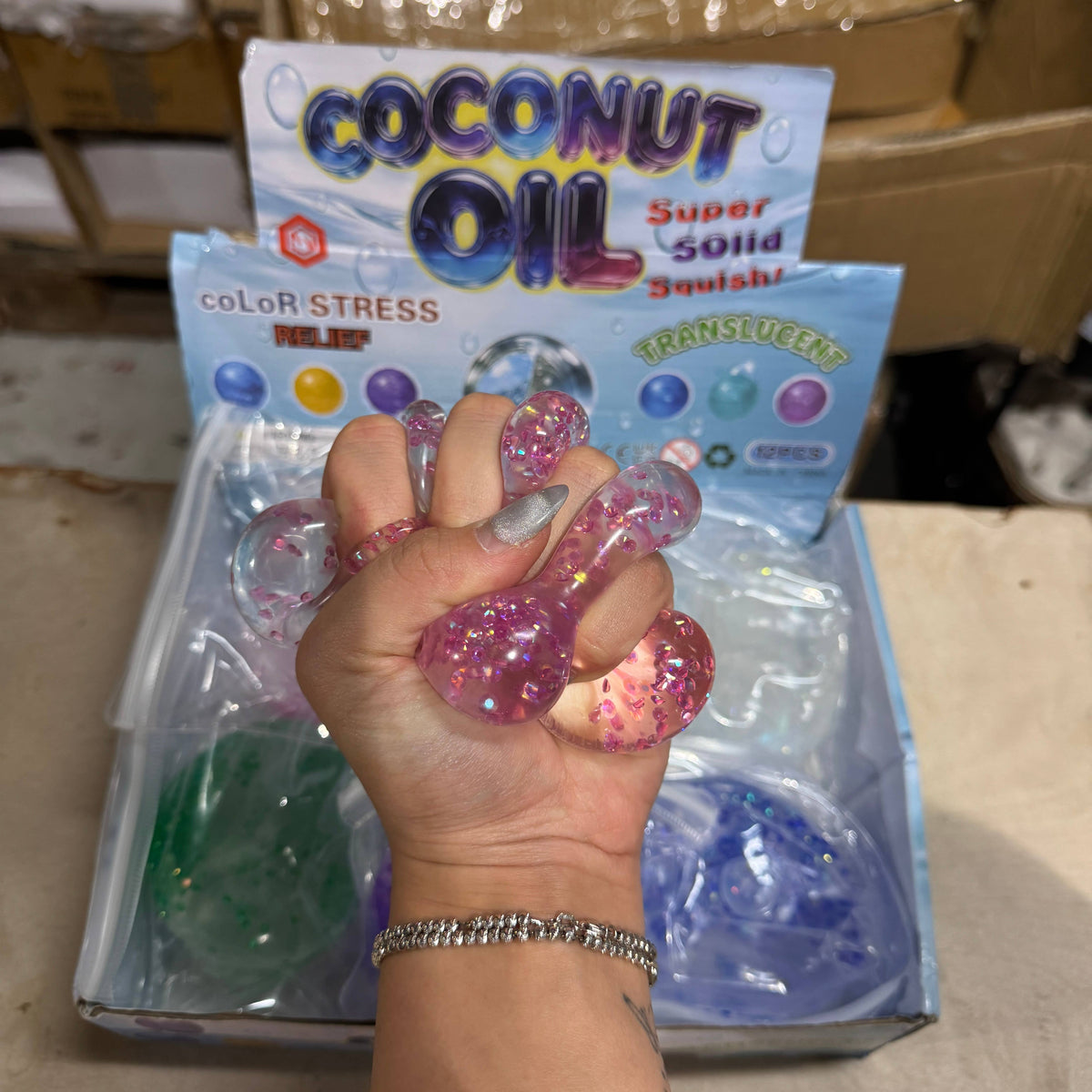 Coconut Oil Diamond Squishy Ball