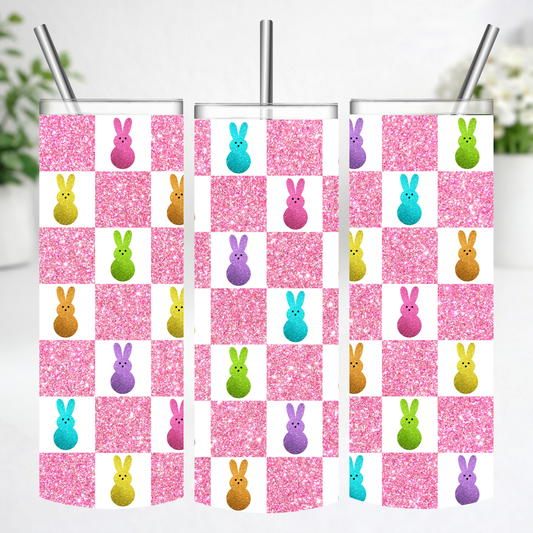 Glitter Peep Checkered Tumbler