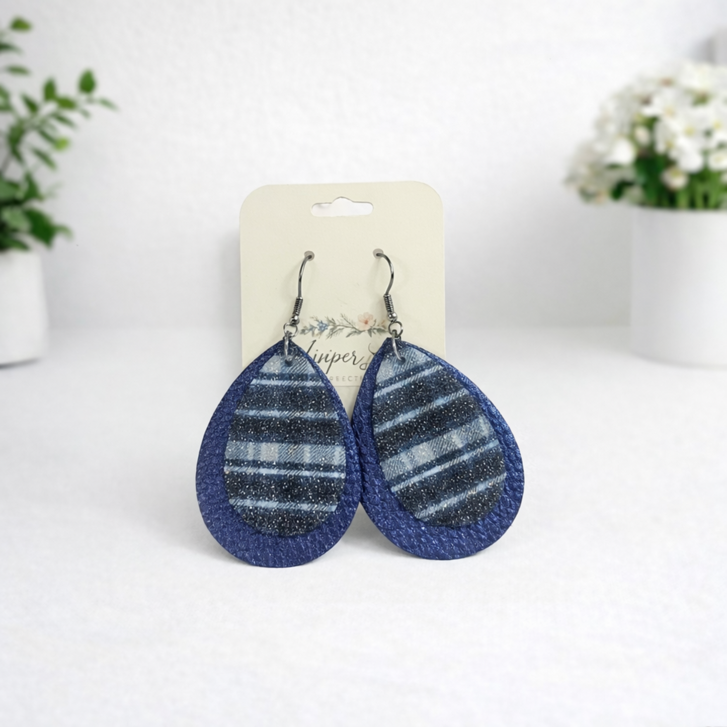 Printed Teardrop Earrings