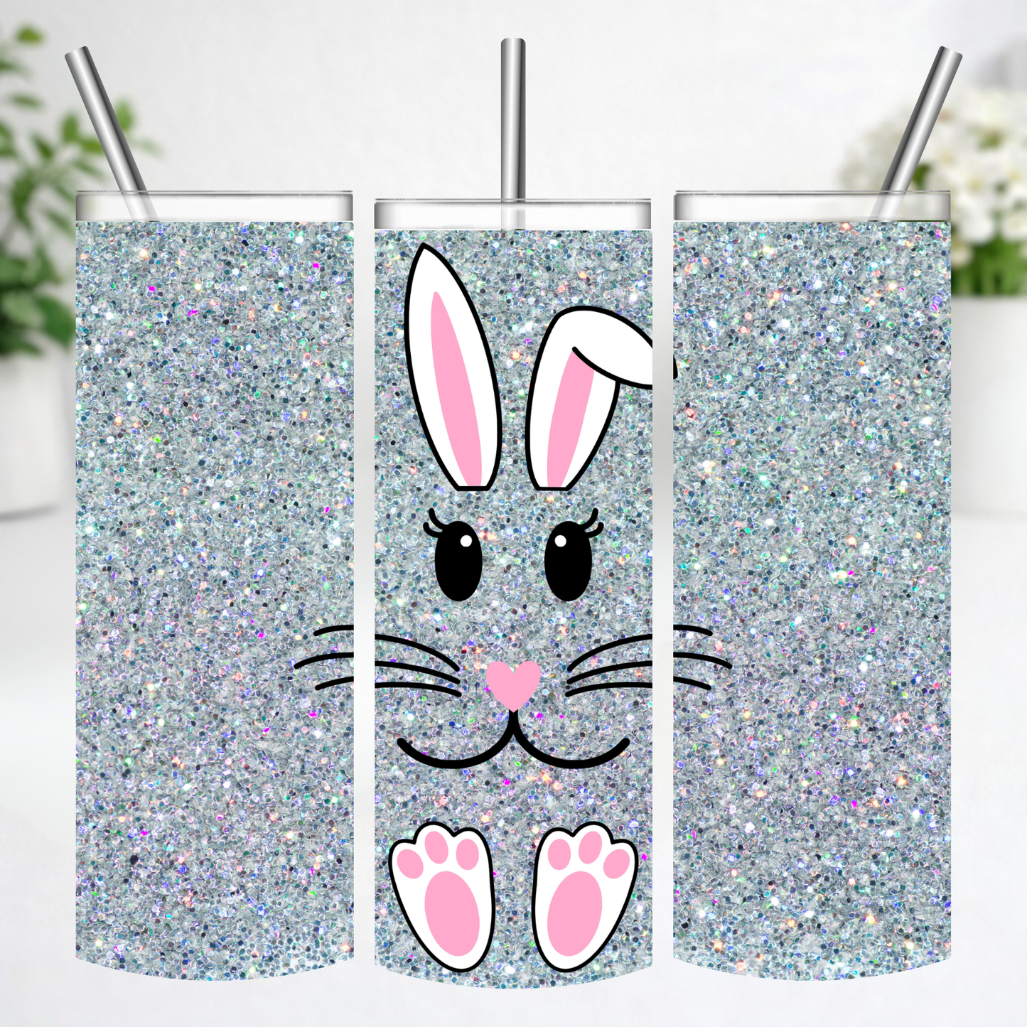 Sparkle Bunny Peek Tumbler