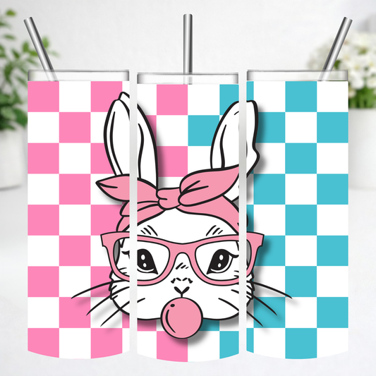 Bubblegum Bunny Checkered Tumbler