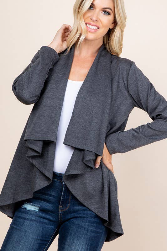 Effortless Drape Button Cardigan