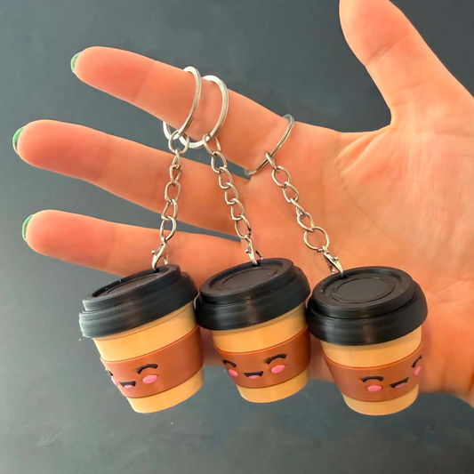 Coffee Cup Fidget Clicker Keychains