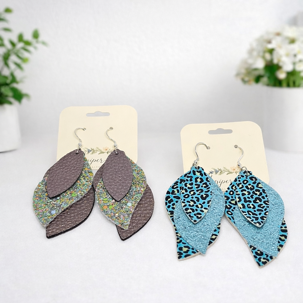 Everyday Luxe Triple Layer Leaf Earrings