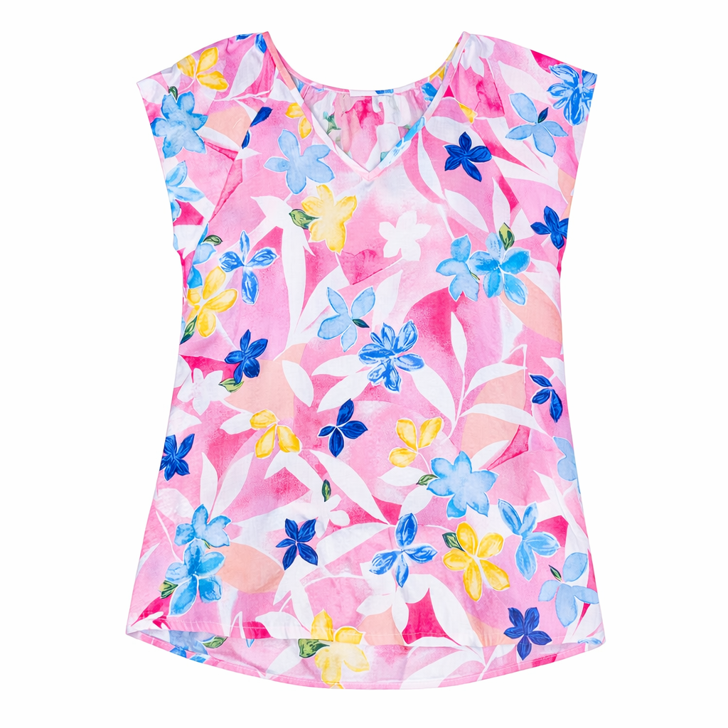 🌸 Sunlit Petals V-Neck Top