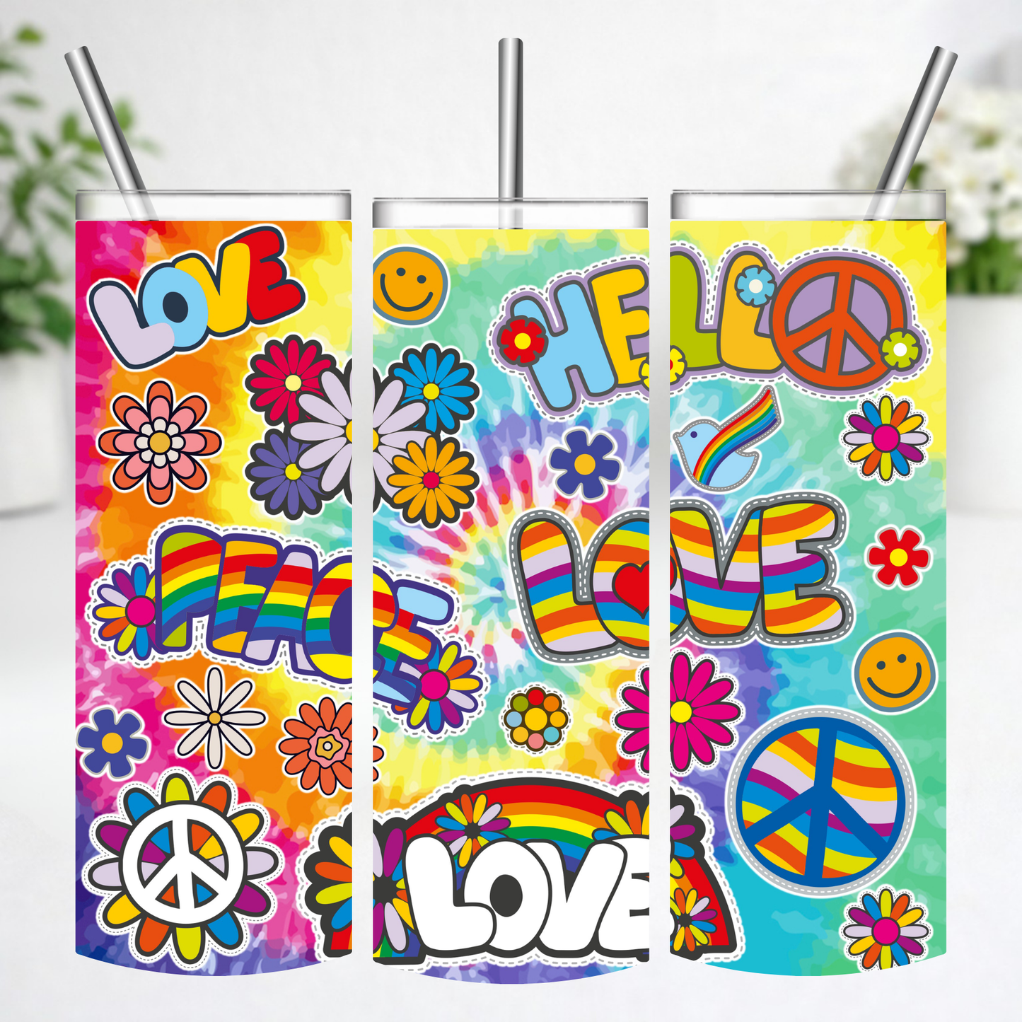 Peace Love & Tie-Dye Vibes Tumbler