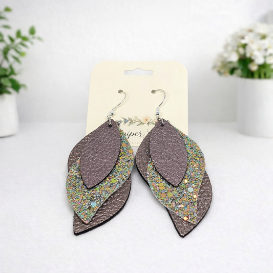 Everyday Luxe Triple Layer Leaf Earrings